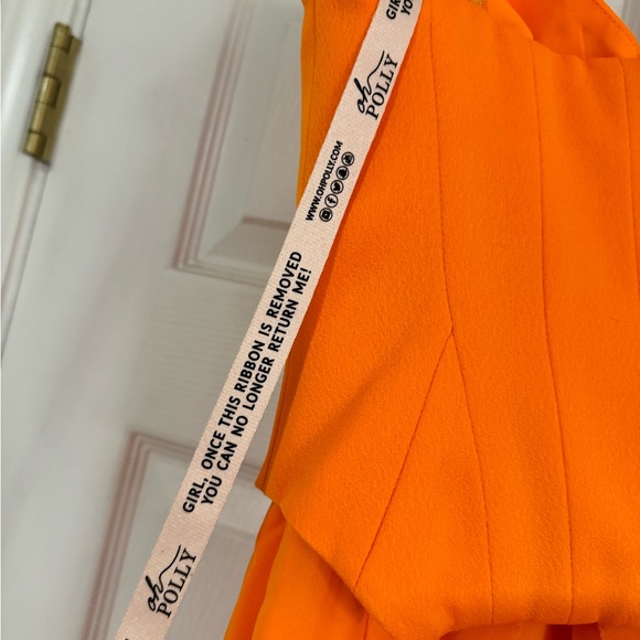 Oh Polly Perrine Corset Frill Skirt Maxi Dress in Tangerine Size 2 - Picture 9 of 14